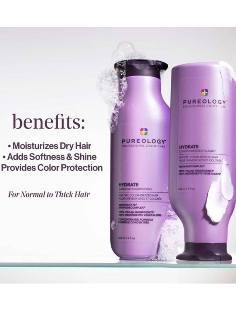 Pureology Hydrate Sheer Conditioner - Lavender Purple Bottle - Picture 8 of 12